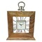 Kingston Living 16" White and Silver Wooden Mango Vintage Square Table Clock